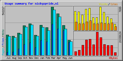 Usage summary for nickyspride.nl