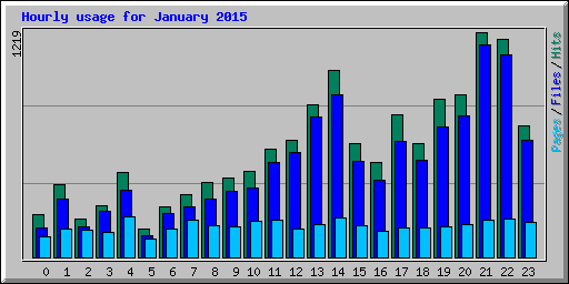 Hourly usage for January 2015