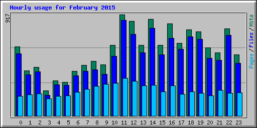 Hourly usage for February 2015