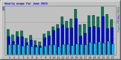 Hourly usage for June 2015