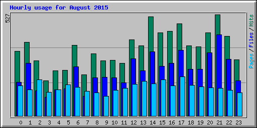 Hourly usage for August 2015